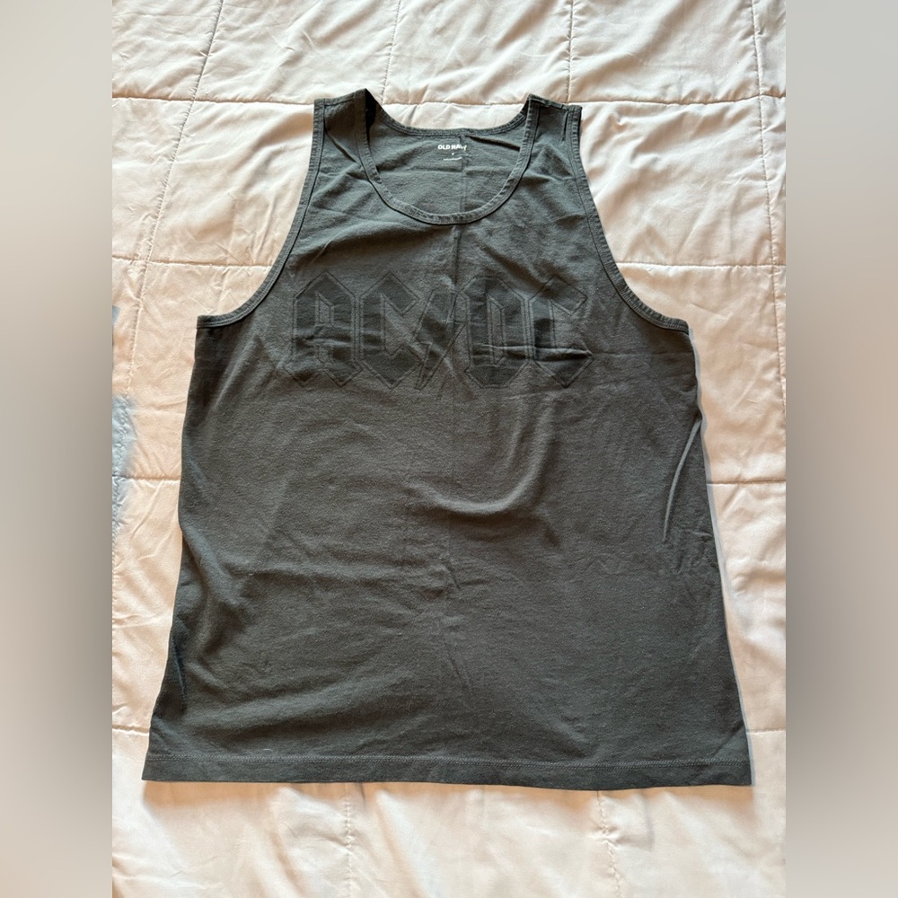 Old Navy Dark Gray Graphic Tank Top
